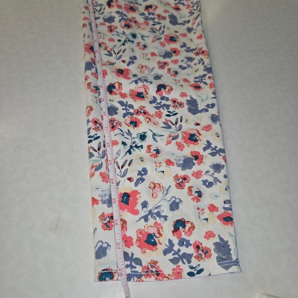 Faded Glory Floral High Rise Skinny Jeans White Pink Blue Plus Size 18W VGC - Picture 5 of 10